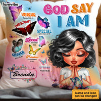 Personalized Gift For Daughter Affirmation I God Says Pillow 32819 thumb 1