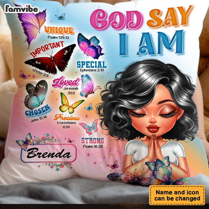 Personalized Gift For Daughter Affirmation I God Says Pillow 32819 1
