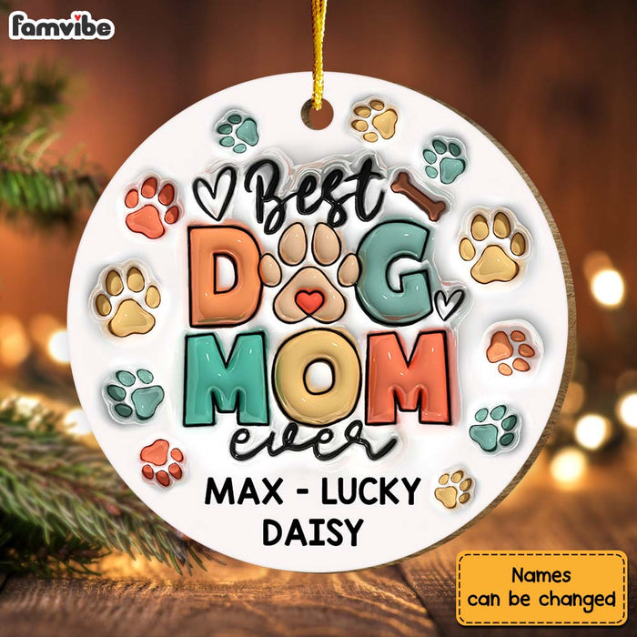 Personalized Gift For Dog Mom Inflated Ornament Circle Ornament 34660 1