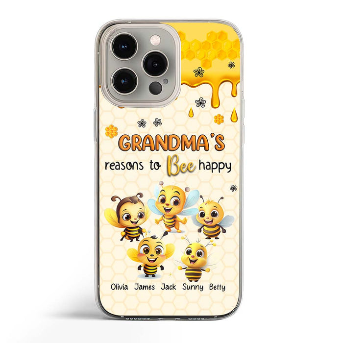 Personalized Gift For Grandma Reasons To Bee Happy Clear Phone Case 34567 1