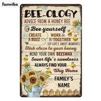 Personalized Gift For Family Bee-ology Metal Sign 26281 thumb 1