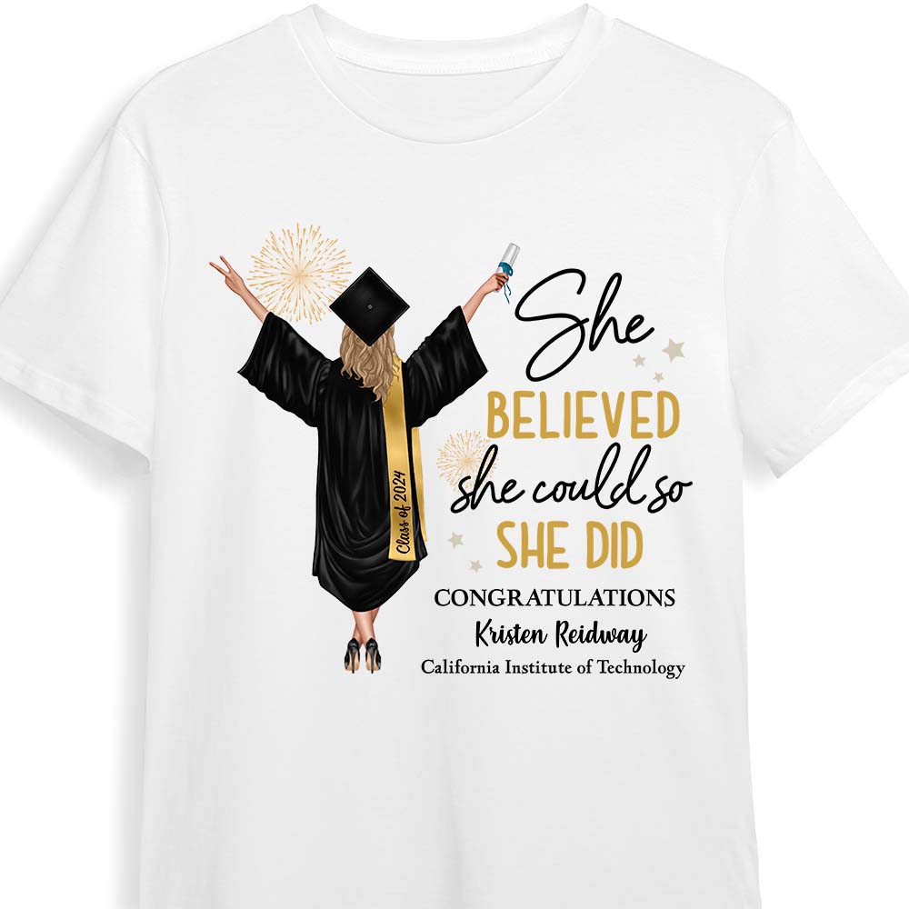Personalized Graduation Gift She Believed She Could So She Did Shirt - Hoodie - Sweatshirt 32499