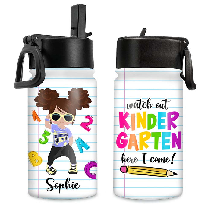 Personalized Gift For Granddaughter Back To School Kids Water Bottle With Straw Lid 27025 1