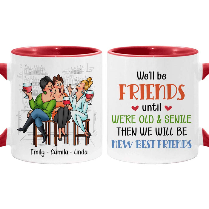 Personalized Gift for Old Friends We're Old And Senile Sitting Funny Mug 26410 1