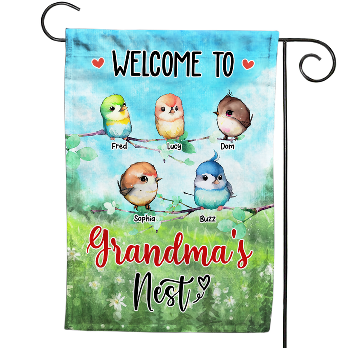 Personalize Welcome To Grandma's Nest Flag 25564 1