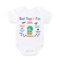 Personalized Newborn Baby Gift God Says I Am Dinosaur Baby Onesie 27583 thumb 1