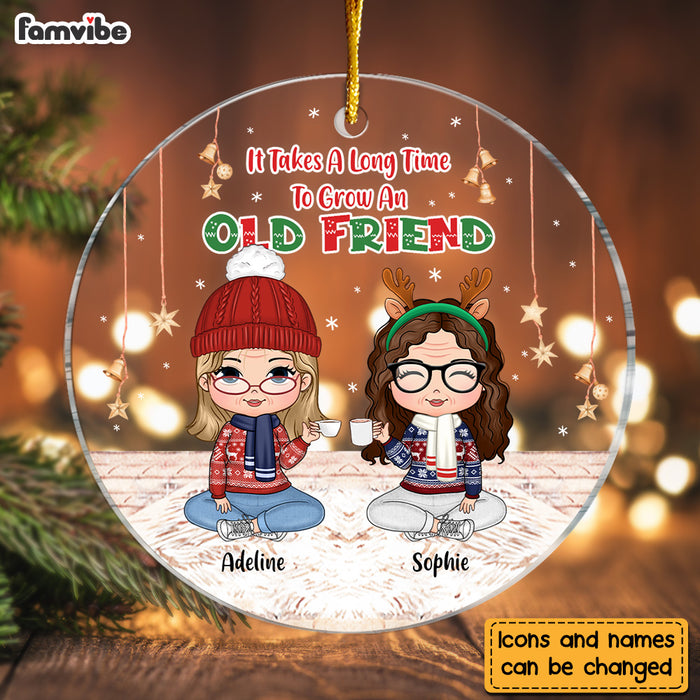 Personalized Gift For Old Friends It Takes A Long Time Circle Ornament 28618 1
