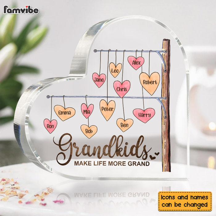 Personalized  Gift For Grandma Life More Grand Heart Acrylic Plaque 26725 1