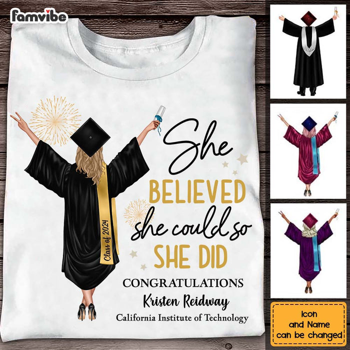 Personalized Graduation Gift She Believed She Could So She Did Shirt - Hoodie - Sweatshirt 32499 1