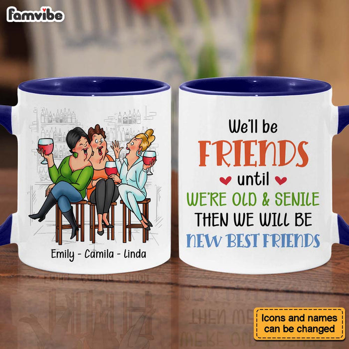 Personalized Gift for Old Friends We're Old And Senile Sitting Funny Mug 26410 1