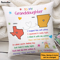 Personalized Gift For Granddaughter Long Distance I Hugged This Pillow 27216 thumb 1
