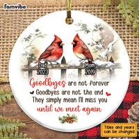 Personalized Memorial Christmas Gift Goodbye Are Not Forever Circle Ornament 28729 thumb 1