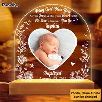 Personalized Blessings Baptism Gift Baby Girl Boy Plaque LED Lamp Night Light 27444 thumb 1