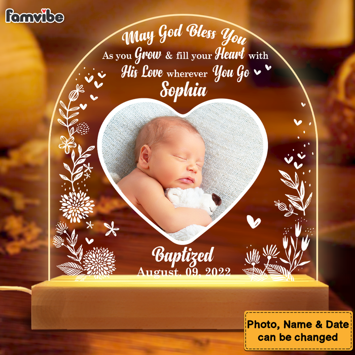 Fimo baptismal centerpiece and baby boy birth night light - at the heart of store the arts