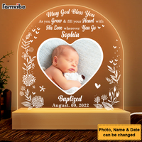 Personalized Blessings Baptism Gift Baby Girl Boy Plaque LED Lamp Night Light 27444 thumb 1