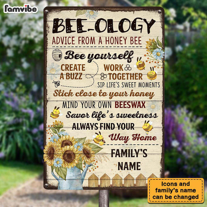 Personalized Gift For Family Bee-ology Metal Sign 26281 1