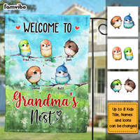 Personalize Welcome To Grandma's Nest Flag 25564 thumb 1