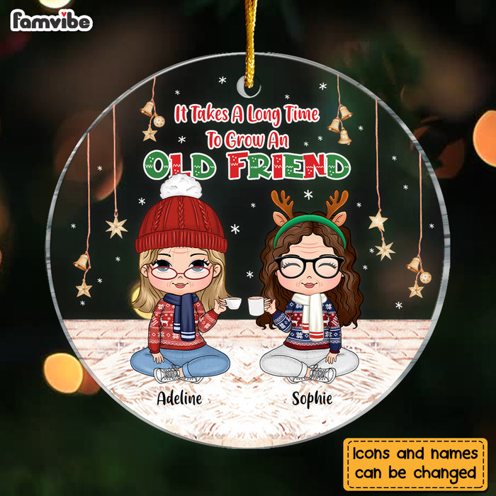 Personalized Gift For Old Friends It Takes A Long Time Circle Ornament 28618 1