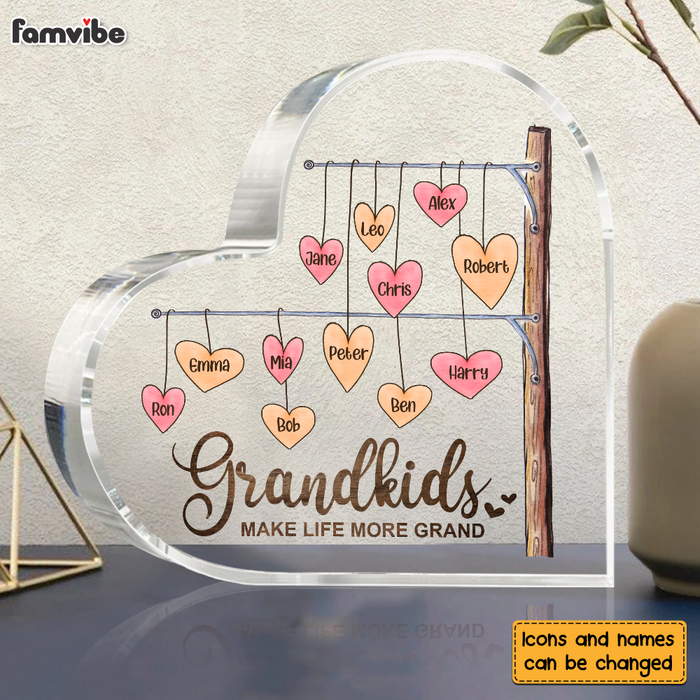 Personalized  Gift For Grandma Life More Grand Heart Acrylic Plaque 26725 1