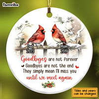 Personalized Memorial Christmas Gift Goodbye Are Not Forever Circle Ornament 28729 thumb 1