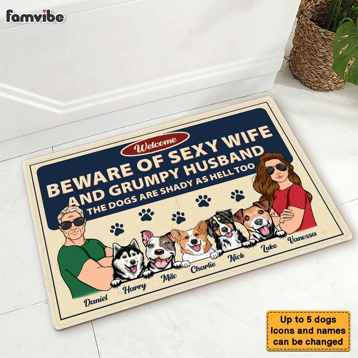 Personalized Beware Of Dog Mom Doormat 25349 1