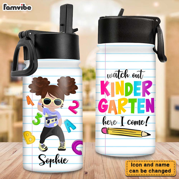 Personalized Gift For Granddaughter Back To School Kids Water Bottle With Straw Lid 27025 1