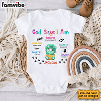 Personalized Newborn Baby Gift God Says I Am Dinosaur Baby Onesie 27583 thumb 1