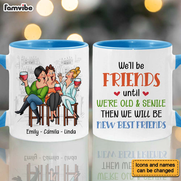 Personalized Gift for Old Friends We're Old And Senile Sitting Funny Mug 26410 1