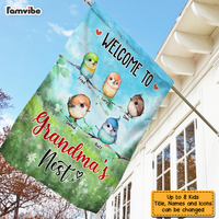 Personalize Welcome To Grandma's Nest Flag 25564 thumb 1