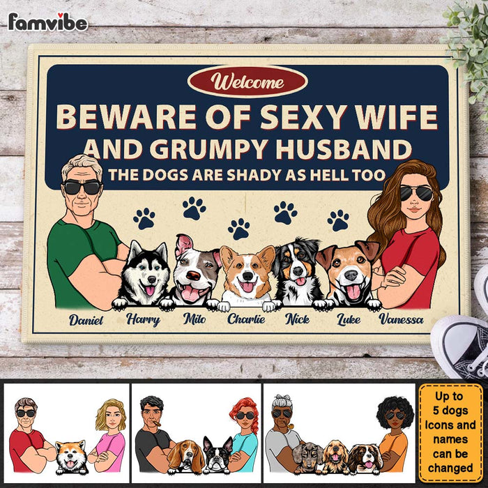 Personalized Beware Of Dog Mom Doormat 25349 1
