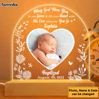 Personalized Blessings Baptism Gift Baby Girl Boy Plaque LED Lamp Night Light 27444 thumb 1