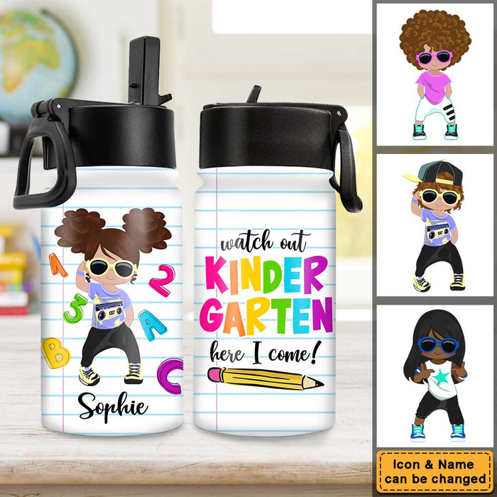 Personalized Gift For Granddaughter Back To School Kids Water Bottle With Straw Lid 27025 1