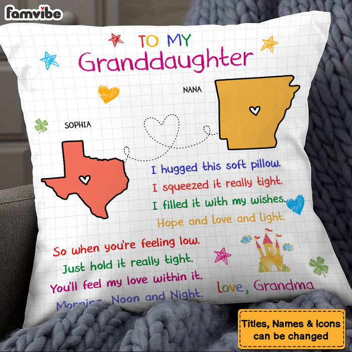 Personalized Gift For Granddaughter Long Distance I Hugged This Pillow 27216 1