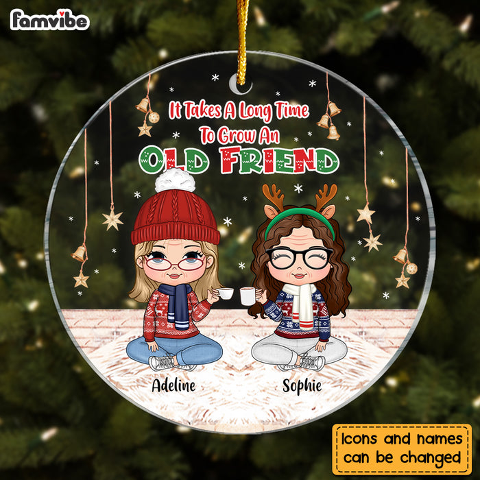 Personalized Gift For Old Friends It Takes A Long Time Circle Ornament 28618 1