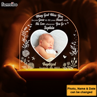 Personalized Blessings Baptism Gift Baby Girl Boy Plaque LED Lamp Night Light 27444 thumb 1