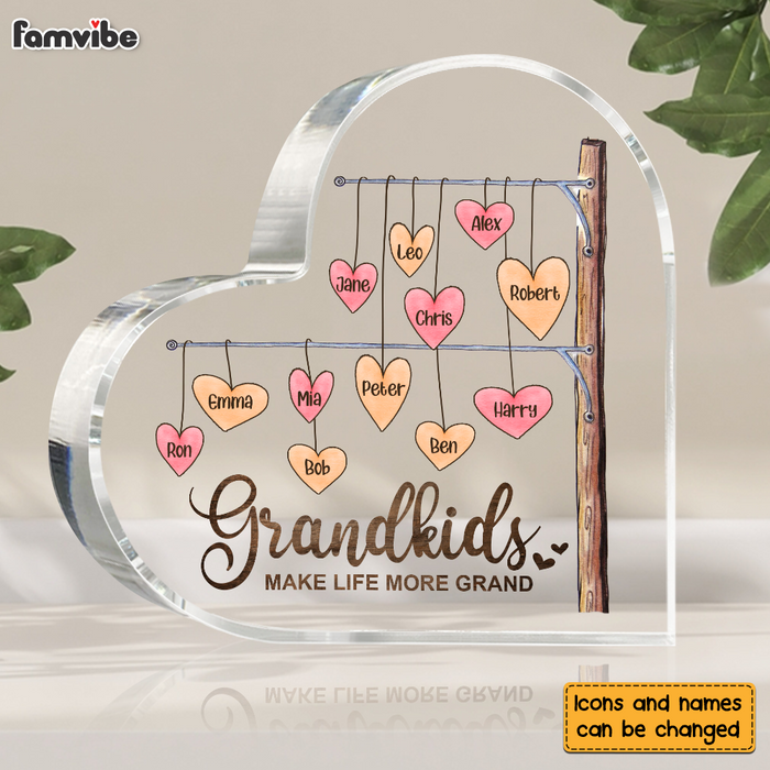 Personalized  Gift For Grandma Life More Grand Heart Acrylic Plaque 26725 1