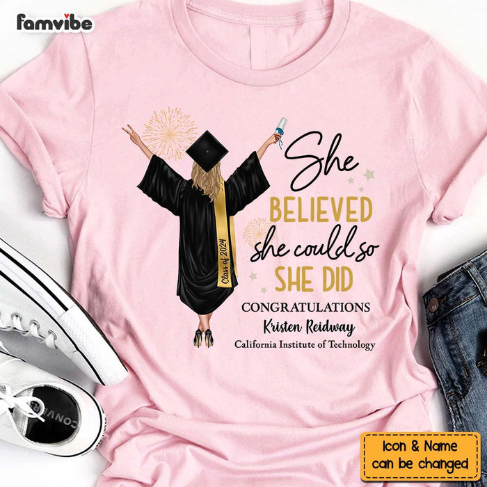 Personalized Graduation Gift She Believed She Could So She Did Shirt - Hoodie - Sweatshirt 32499 1