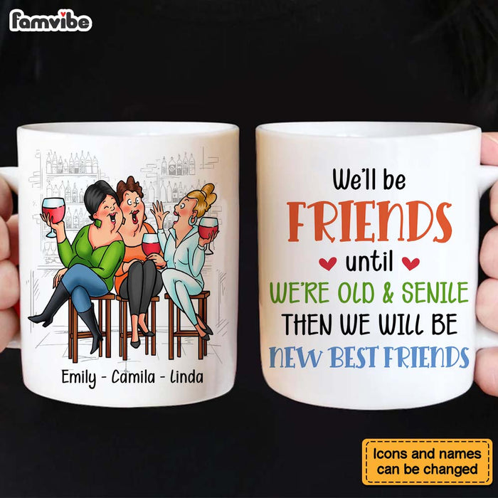 Personalized Gift for Old Friends We're Old And Senile Sitting Funny Mug 26410 1