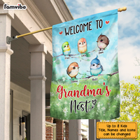 Personalize Welcome To Grandma's Nest Flag 25564 thumb 1