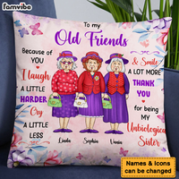 Personalized Gift For Old Friend Thank You For Being My Unbiological Sister Pillow 26450 thumb 1