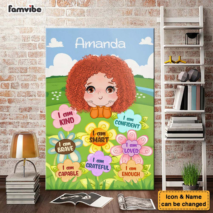 Personalized Gift For Granddaughter 'I Am Kind' Flower Canvas 28196 1