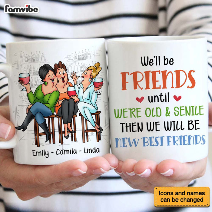 Personalized Gift for Old Friends We're Old And Senile Sitting Funny Mug 26410 1