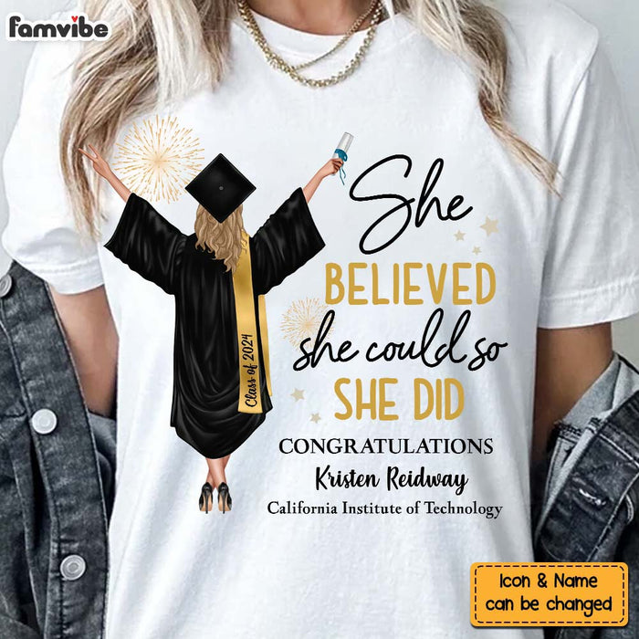 Personalized Graduation Gift She Believed She Could So She Did Shirt - Hoodie - Sweatshirt 32499 1