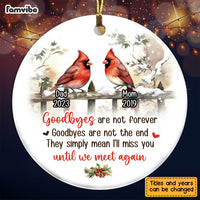 Personalized Memorial Christmas Gift Goodbye Are Not Forever Circle Ornament 28729 thumb 1