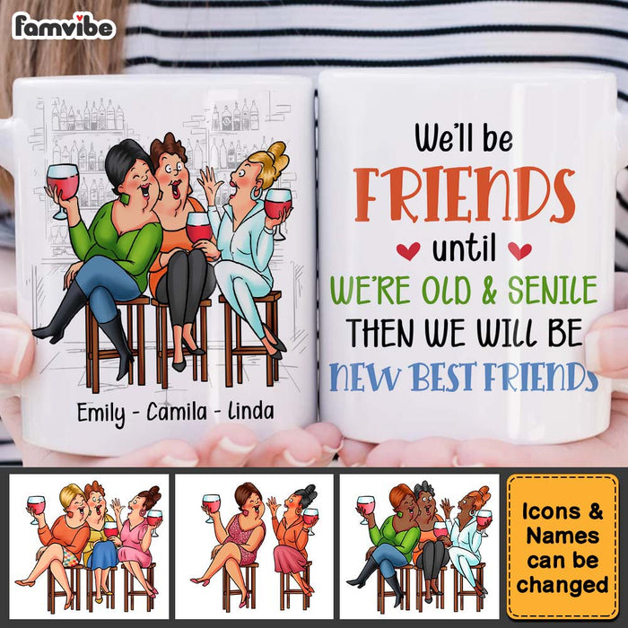 Personalized Gift for Old Friends We're Old And Senile Sitting Funny Mug 26410 1