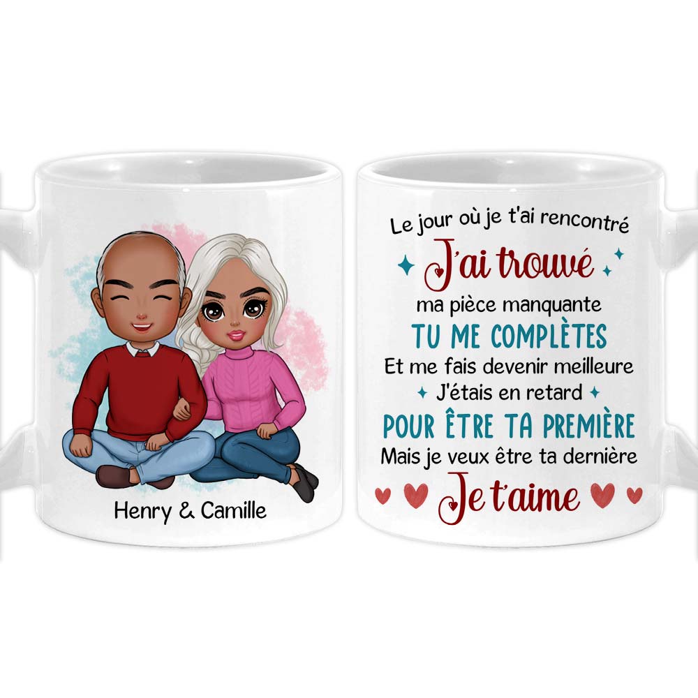 Personalized French Couples Gift Le jour où je t'ai rencontré Mug 30789