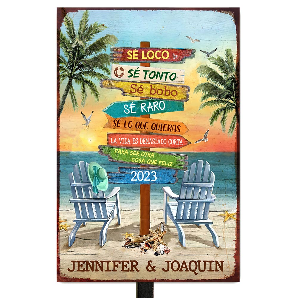 Personalized Gift for Family Spanish Metal Sign 25998