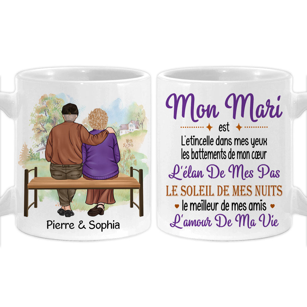 Personalized French Couple L'étincelle Dans Mes Yeux Mug 30895