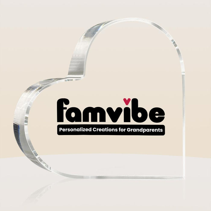 Personalized Famvibe Heart Shape Acrylic Plaque 25962 1