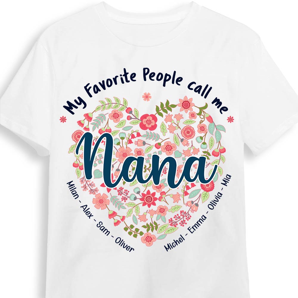 Personalized Gift For Grandma Floral Heart Shirt - Hoodie - Sweatshirt 31755